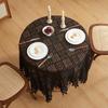 Stile Campagna Francese Sottobicchiere da Tavola Intagliato Sottobicchieri Pizzo Nero Tappetino Rettangolare per Scrivania Copritavolo Decorativo per Tavolo da Pranzo di Casa, Mobile