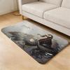 Cartoon O-overlord Floor Mat Flannel Door Mat Non-Slip Absorbent Washable Indoor Home Rug