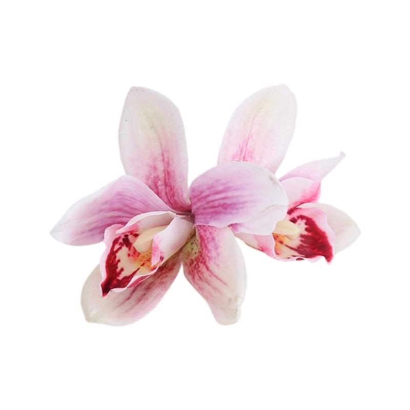 Bohemian Style Hairpin Double Large Artificial Cymbidium Flower Hair Clip For Women And Girls Fashion Accessory