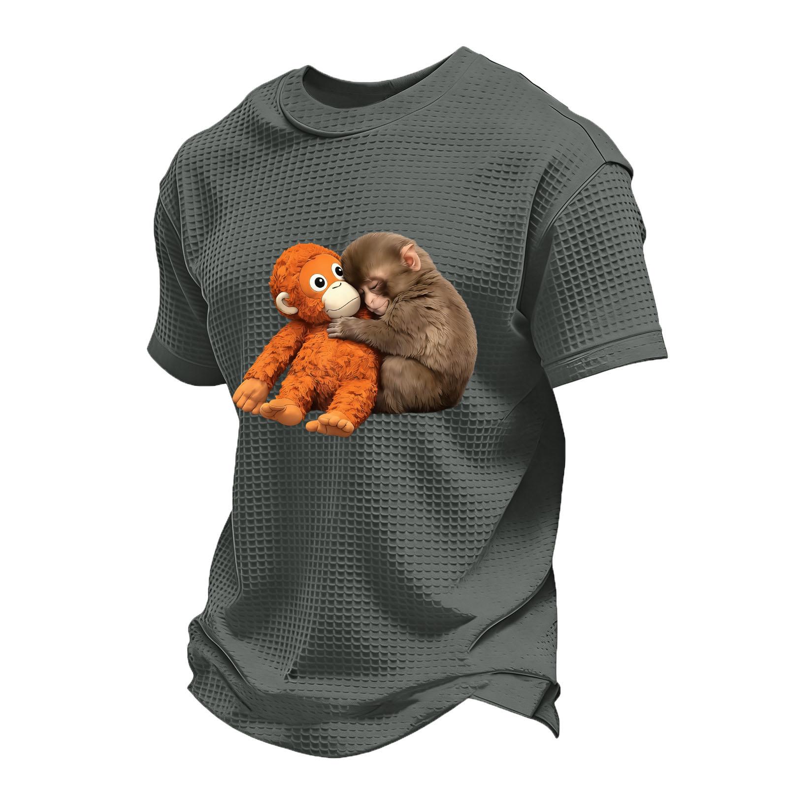 Men s Casual Round Neck Lightweight Breathable Short-Sleeve Top S