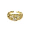 Vintage Medieval Style Flower Zir*****Pen Ring Personality Niche High Sense Exquisite Temperament Accessories