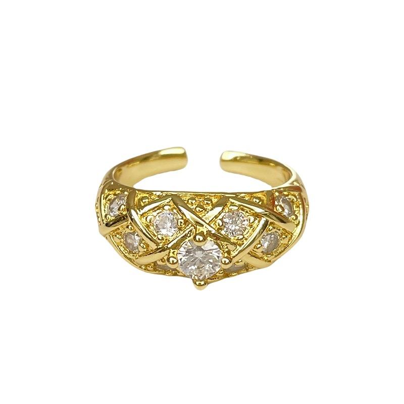 Vintage Medieval Style Flower Zir*****Pen Ring Personality Niche High Sense Exquisite Temperament Accessories