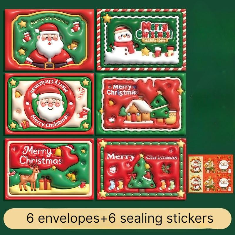Christmas envelope and letter set, 3D three-dimensional greeting card, handwritten letter, gift decoration, high-end and creative