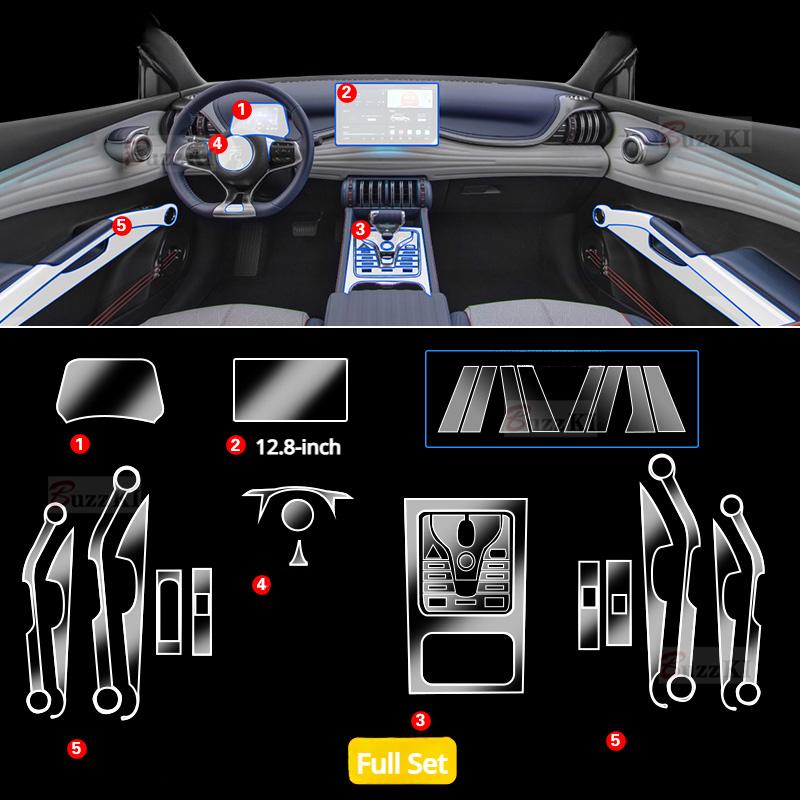 For BYD Yuan Plus ATTO 3 TPU Transparent Protective Film Car Interior Sticker Center Console Navigator Gearbox Door Dashboard