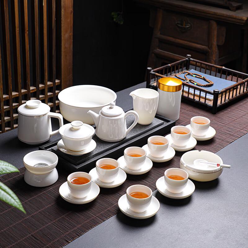 Lilang Mutton Fat Jade Porcelain Gongfu Tea Set