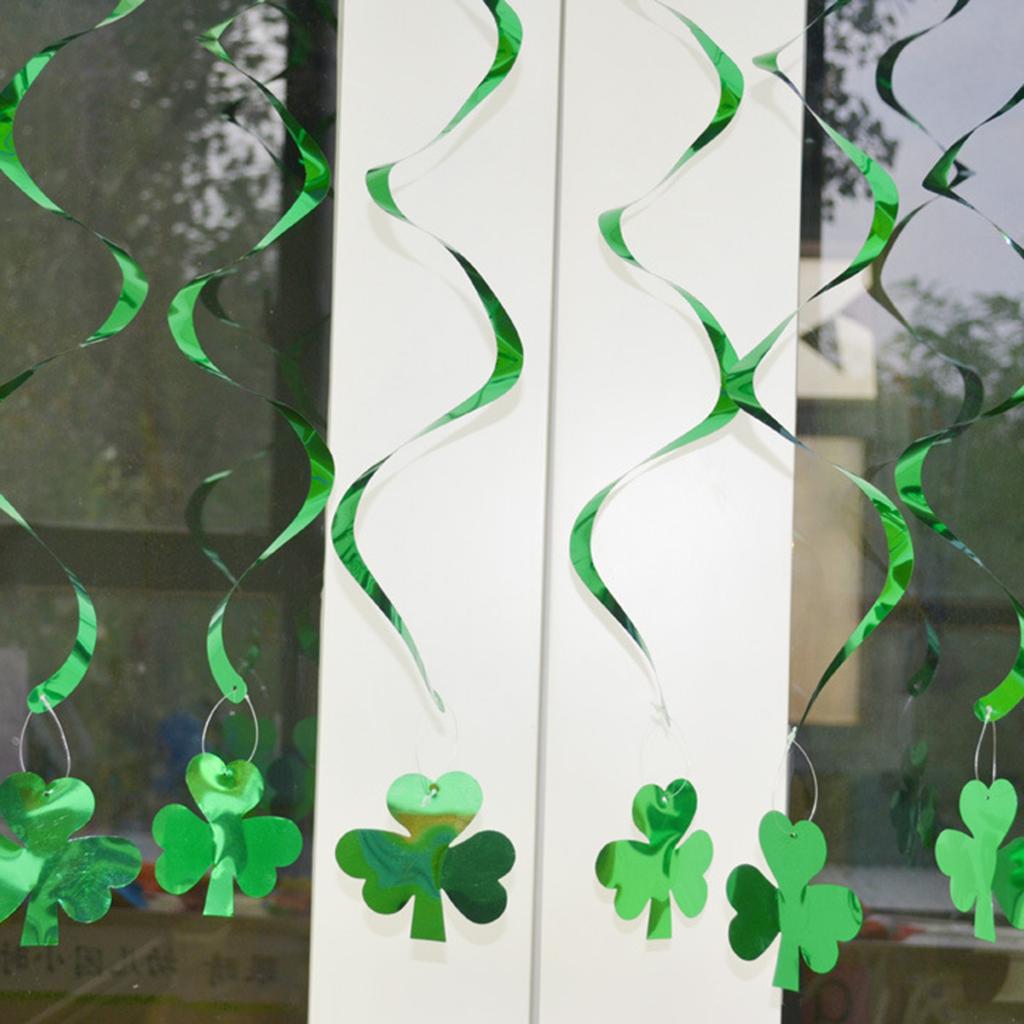 St. Patrick's Day Banner Shamrock Garland Lucky Banner Burlap Irish Garland Green Four Leaf Banner and Felt Shamrock