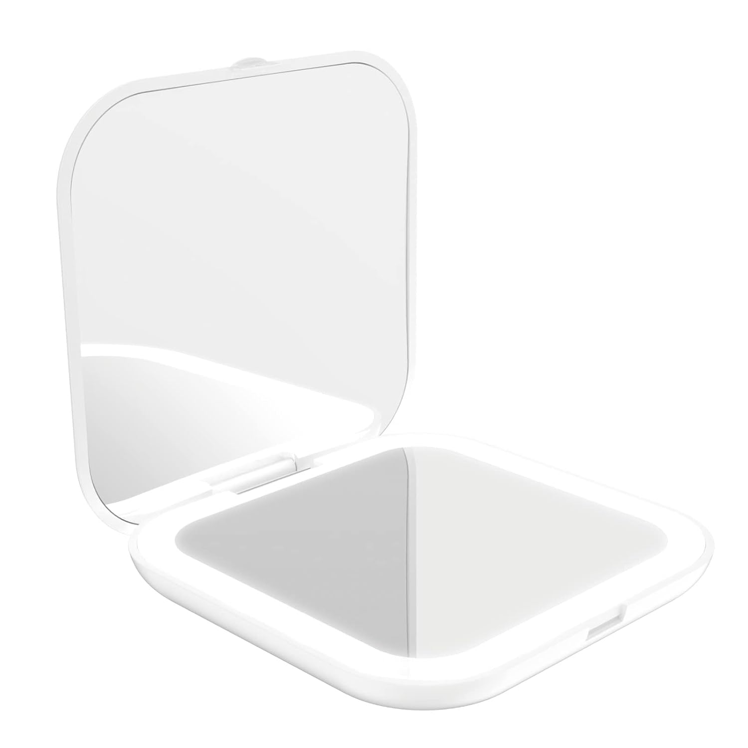 

Tama Denshi Kogyo Premier Beauty Compact Mirror LED Light Folding Double-Sided 1x 2x Magnification Makeup Hand Coin Battery Model PEB011 (White)