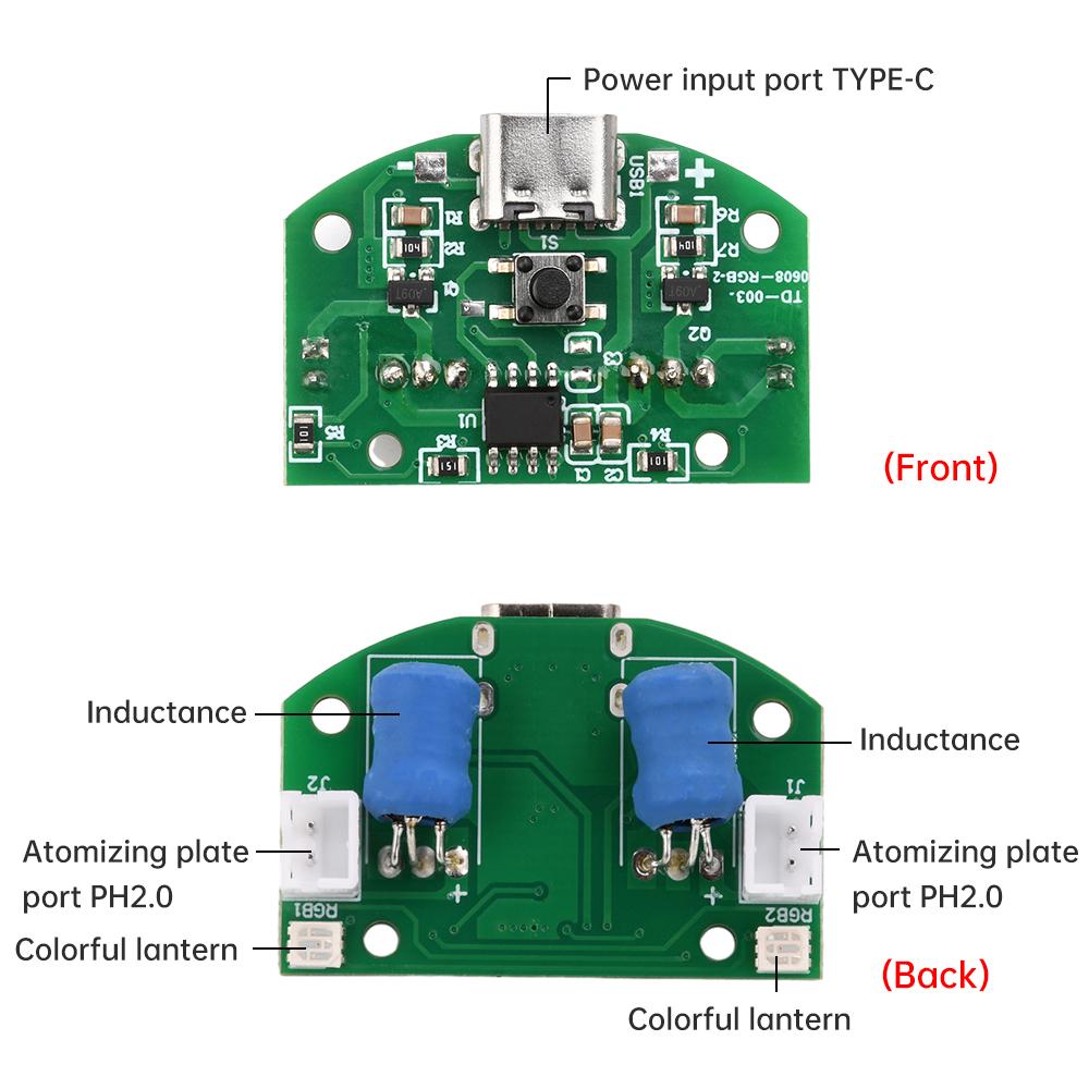 1V Type-C USB Mini Humidifier DIY Kits Mist Maker and Driver Circuit Board 1 Fogger Atomization Film Atomizer Sheet Oscillating