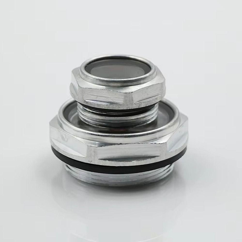 1Pcs G1/4 G3/8 G1/2 G3/4 Oil Sight Window Male Thread G1 G1-1/4 G1-1/2 BSP NPT Oil Level Sight Glass Tempered Glass Aluminum
