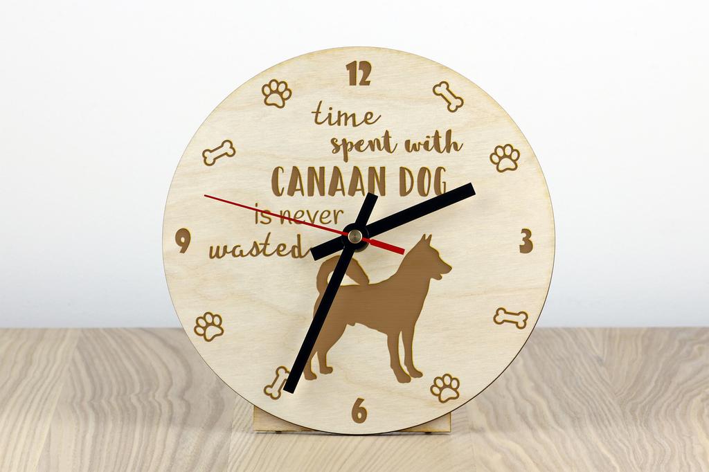 Canaan Dog - clock with dog, wooden clock with engraving, personalised clock by Art-Dog