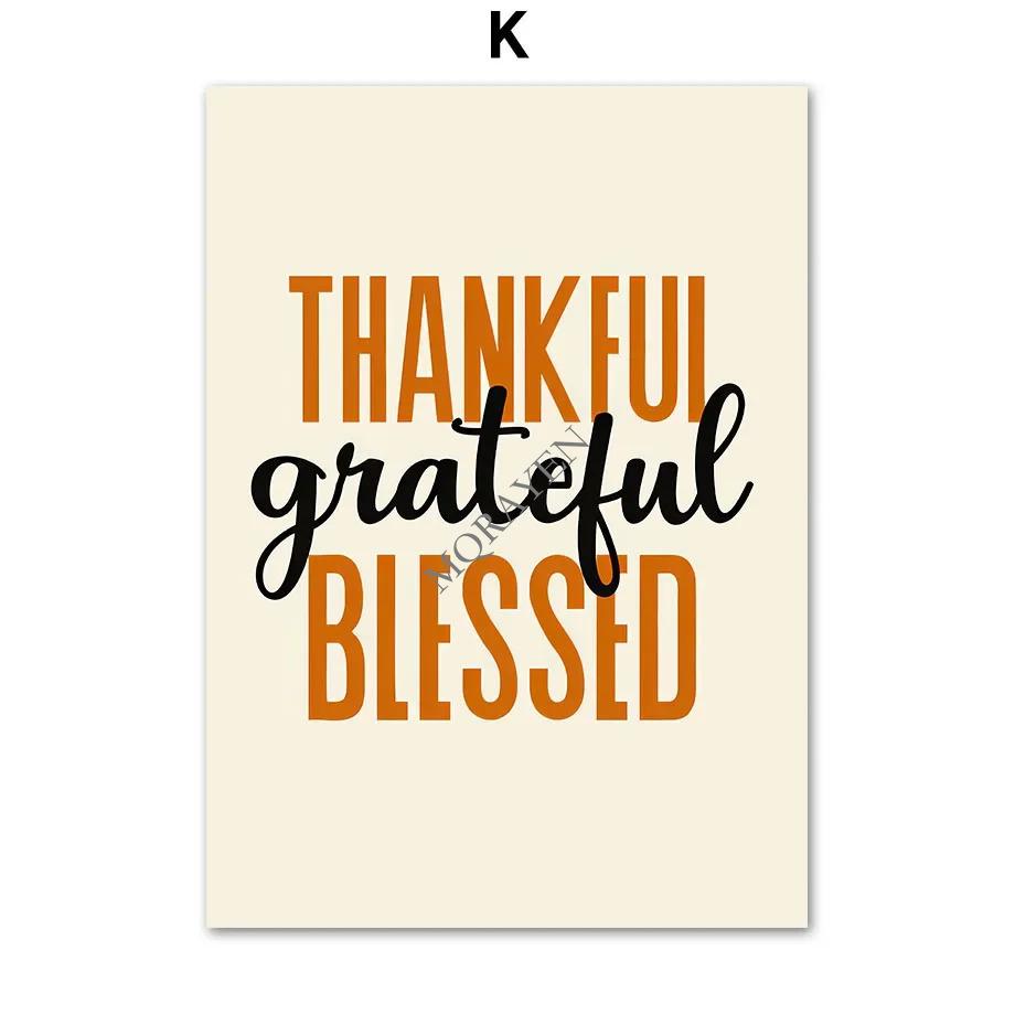 Quotes Autumn Posters Prints Canvas Painting Gallery Wall Art Pictures For Living Room Home Decor Fall Leaves Pumpkin Turkey Car