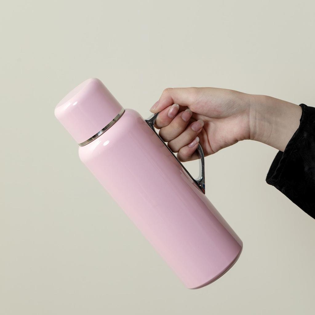 Tang Song Pink Stainless Steel Thermos & Teapot Gift Set - Portable Outdoor Warm Kettle & Water Bottle.