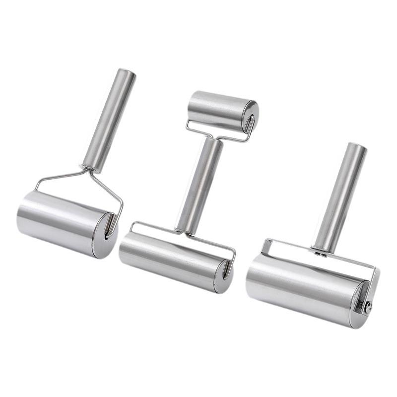 1 Stück, Nudelholz aus Edelstahl, doppelseitige Teigrolle für Pizza, Kuchen, Kekse, Knödel, Nudeln, Küchenutensilien, Küchenzubehör