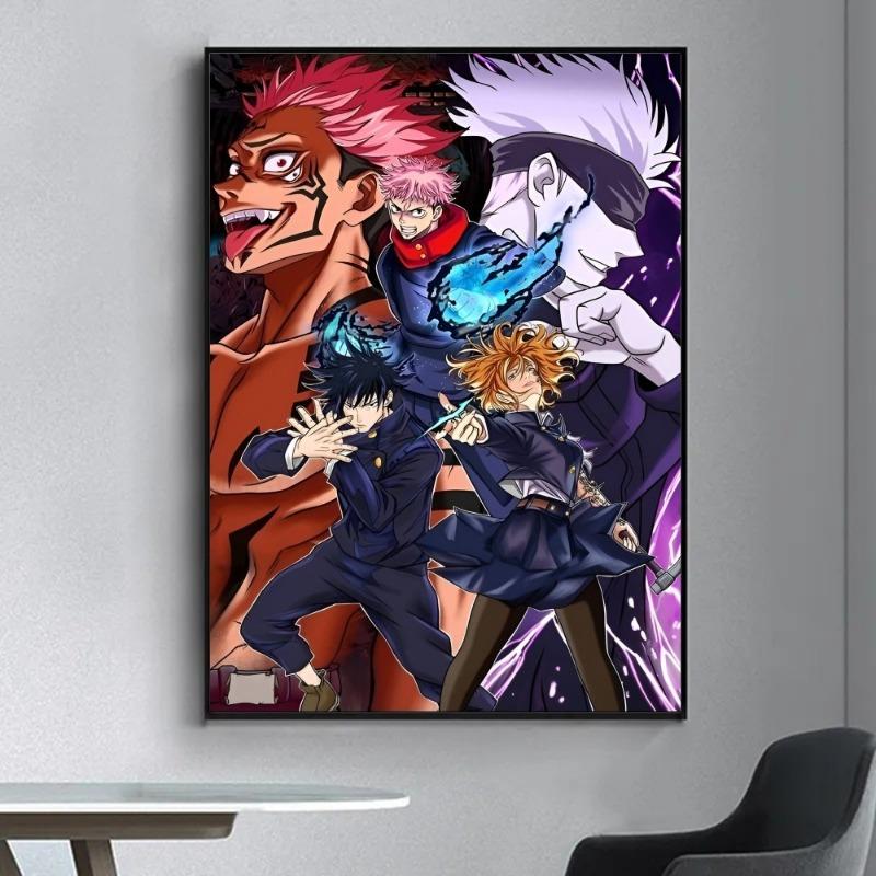 Jujutsu Kaisen Anime Poster Ausgefallenes Poster Wandaufkleber für Wohnzimmer Bar Vintage Dekorative Malerei Mittel