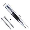 Automatic Center Punch With 2 Pcs Spare Punch Black Silver Dot Punch Spring Loaded Tool Adjustable Woodworking
