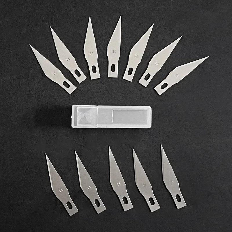 Engraving Knife Blades Metal Scalpel Knife 100/50/20Pcs Wood Carving Knife Blade Replacement Surgical Sculpture Cutting Tools