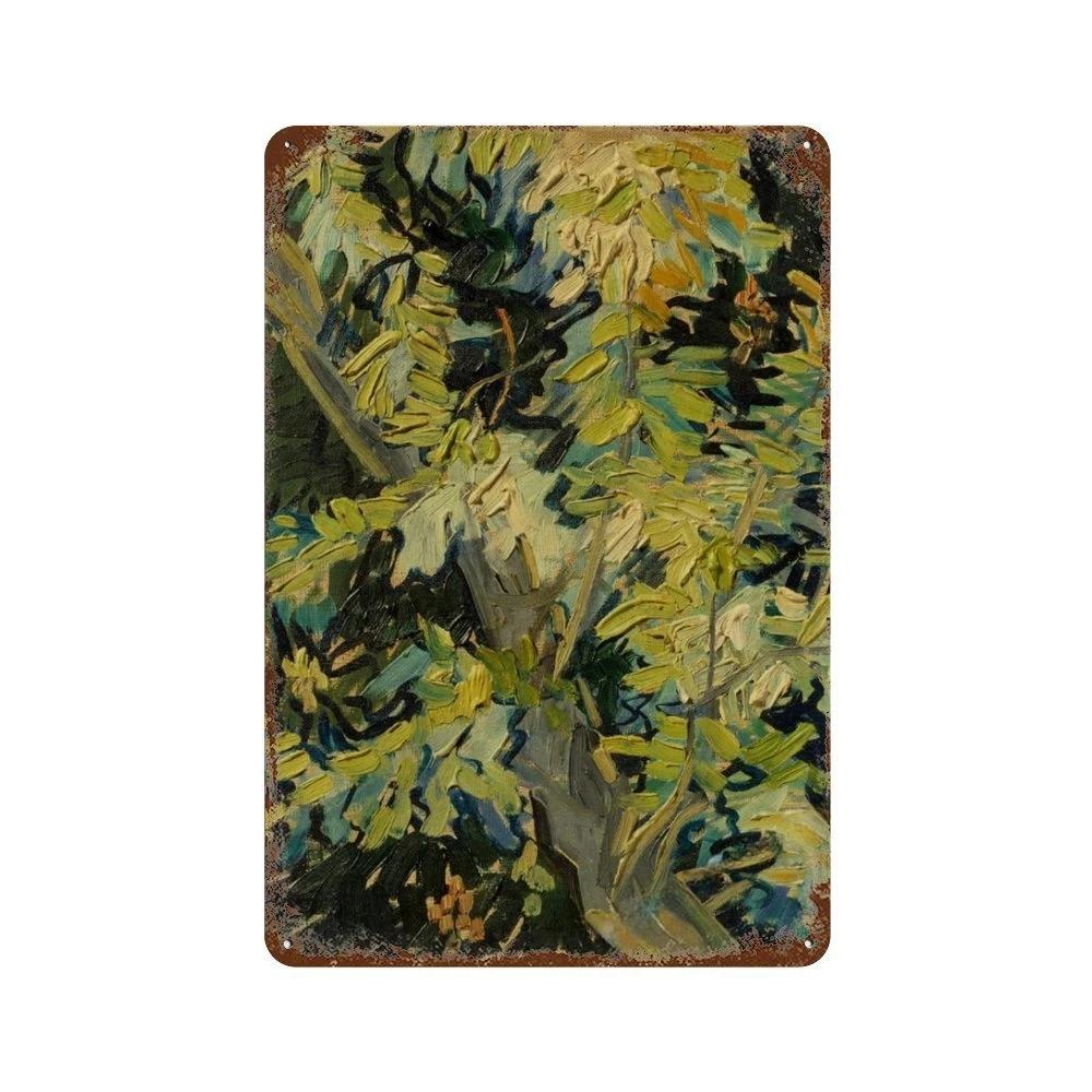 Affiche de Collection de Peintures à l'Huile Célèbres Vintage Décorative Van Gogh Plaque Métallique en Étain Pour Atelier Pièce de Maison Décoration Murale Artistique