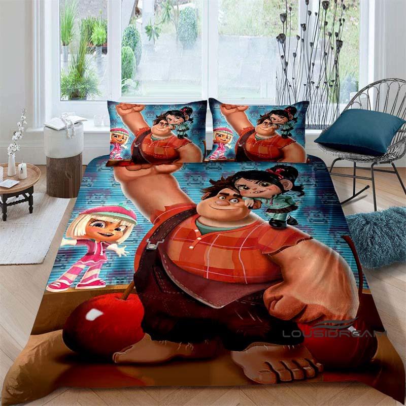 

2026 New Animated Film Wreck-It Ralph Duvet Cover and Pillowcase Set, Children s Bedding Set, Bedroom Decor 135x200cm