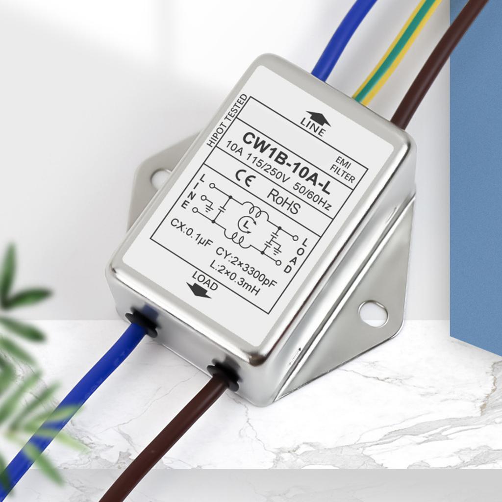 Filter Single Phase 250V Electromagnetic Interferences Suppressors for Continuous and Intermittent Pulse Disturbances