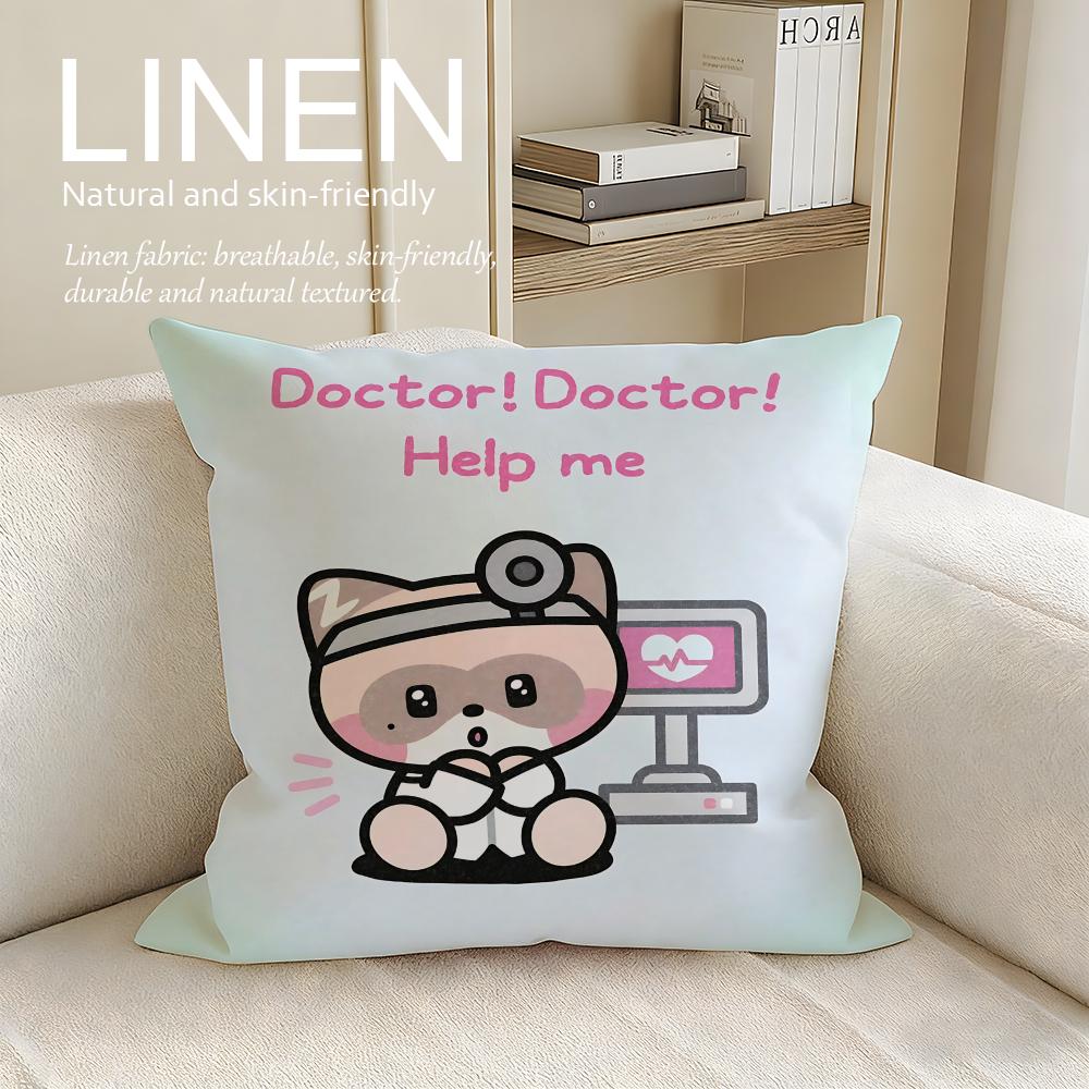 Cute Rinini Cushion Cover Pillowcase Set Pcs x x Breathable Washable Sofa Cushion Cover