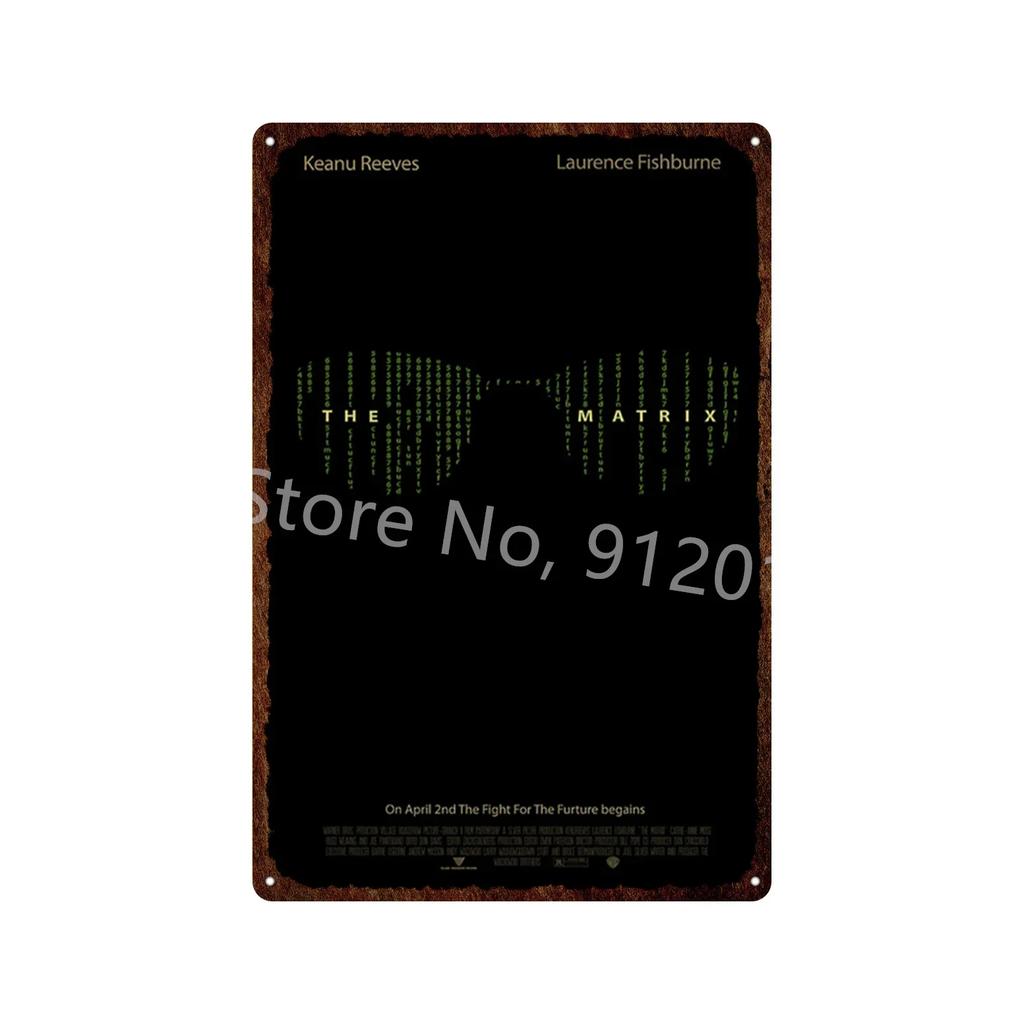 Vintage The Matrix Metal Tin Sign Poster  Classic Movie Wall Plaque for Bar Pub Club Man Cave Home Decor  Retro Iron Painting