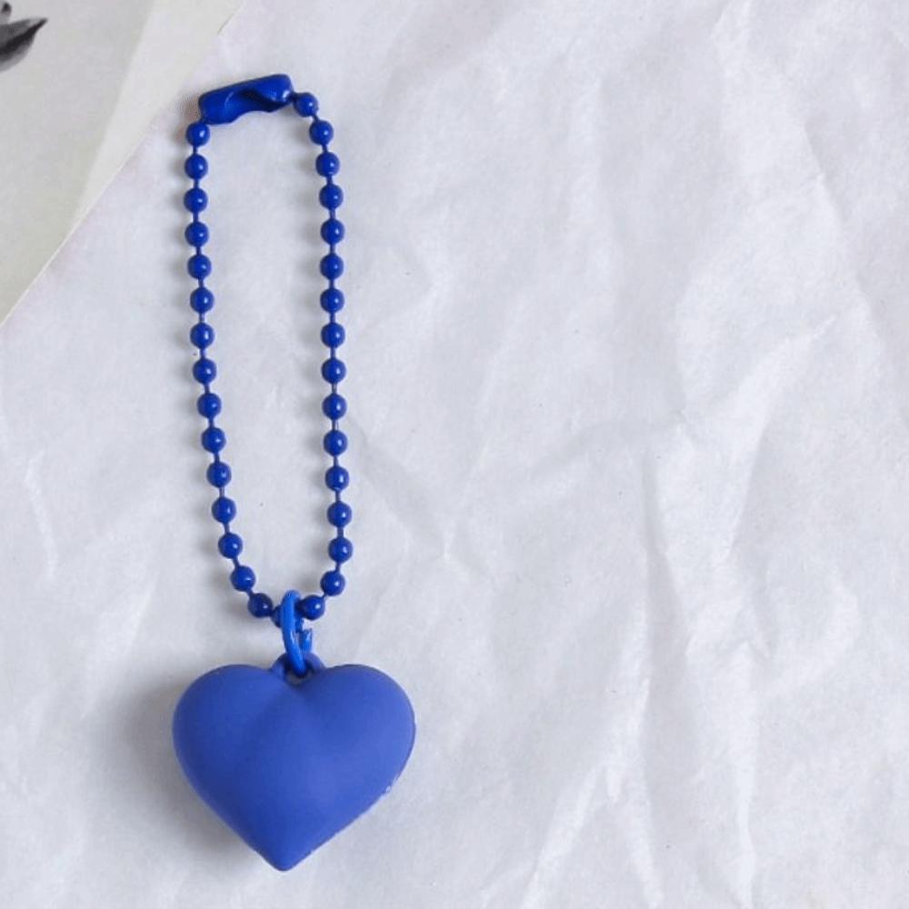 Korean Colorful Heart Keychain Kawaii Candy Color Heart Pendant Silicone Heart Keyring Bag Hanging