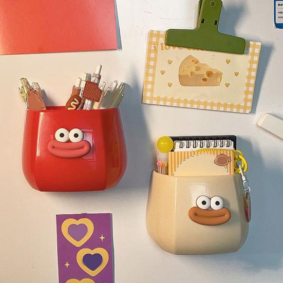 1/2Pcs Cartoon Sausage Mouth Pen Holder Magnetic Refrigerator Storage Box Stationery Container Home Office Desktop Fridge Decoration Ornament