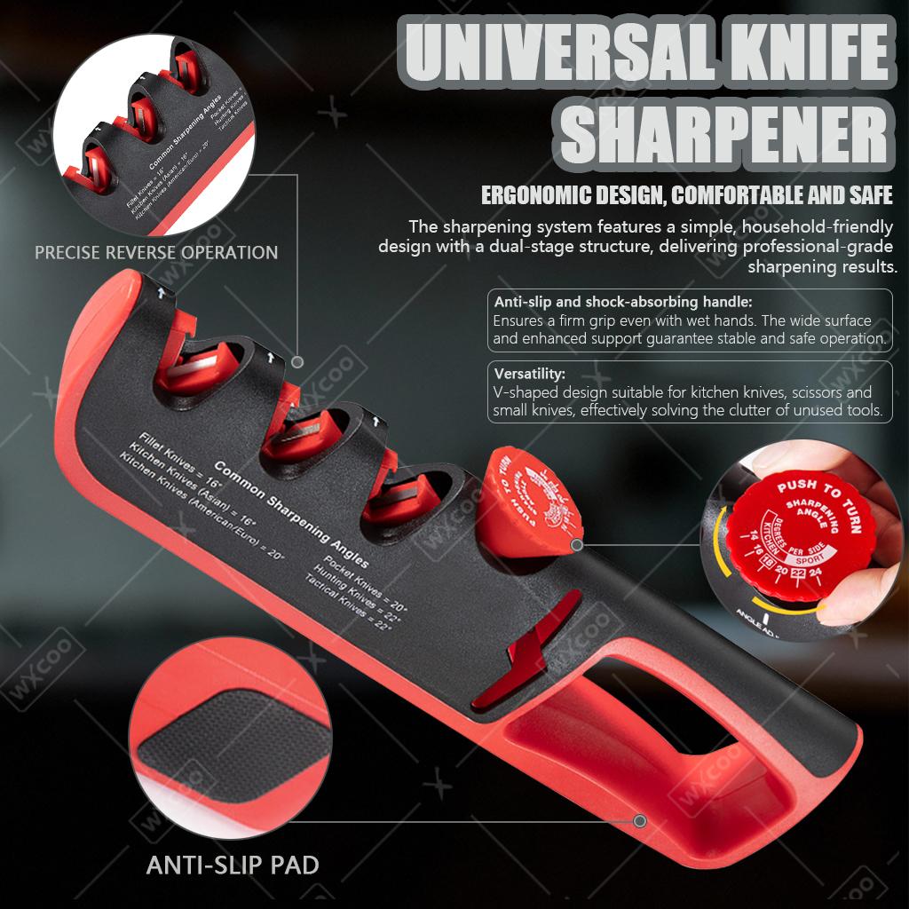 Professional 4-in-1 Knife Sharpening Adjust Angle Kitchen Knife Sharpener Helps Repair Restore Polish Blades Scissor Sharpener