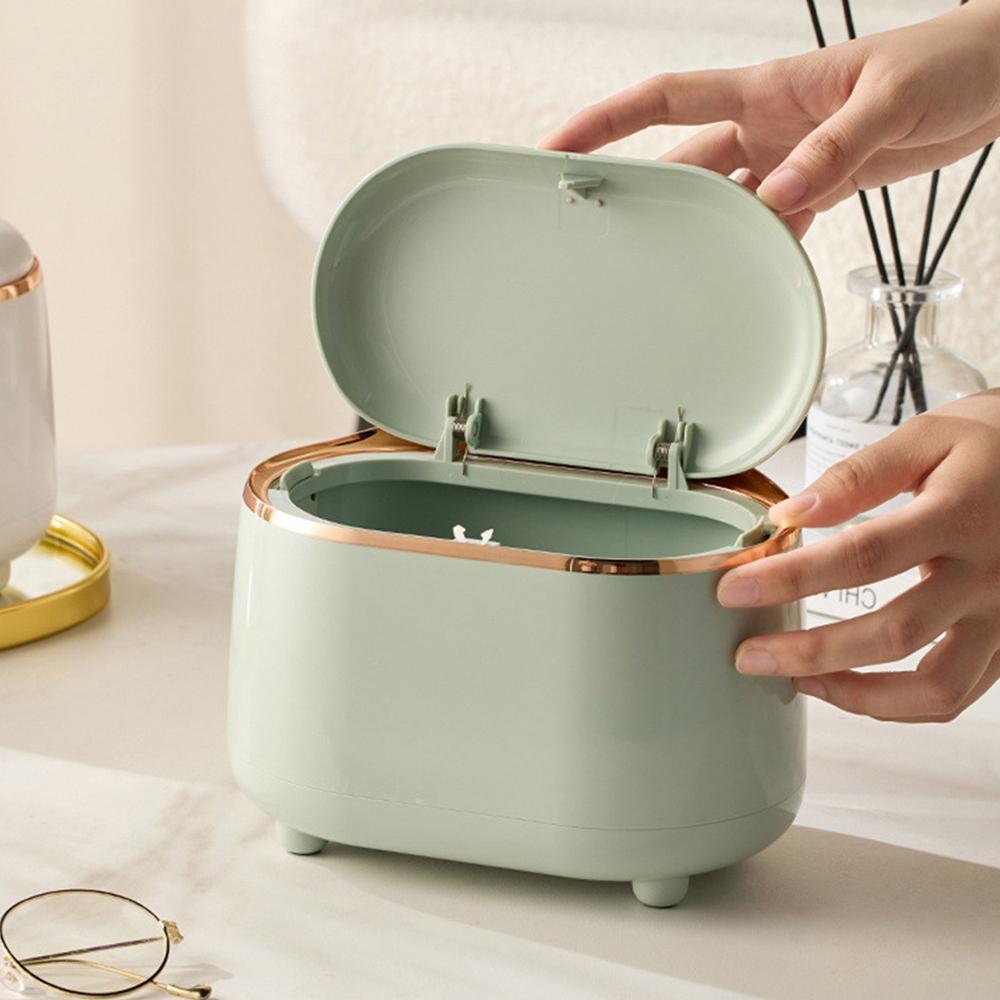 

Mini Desk Trash Can With Lid Countertop Tiny Desktop Waste Garbage Bin Commercial Office Waste Basket Get Trash Bag Free