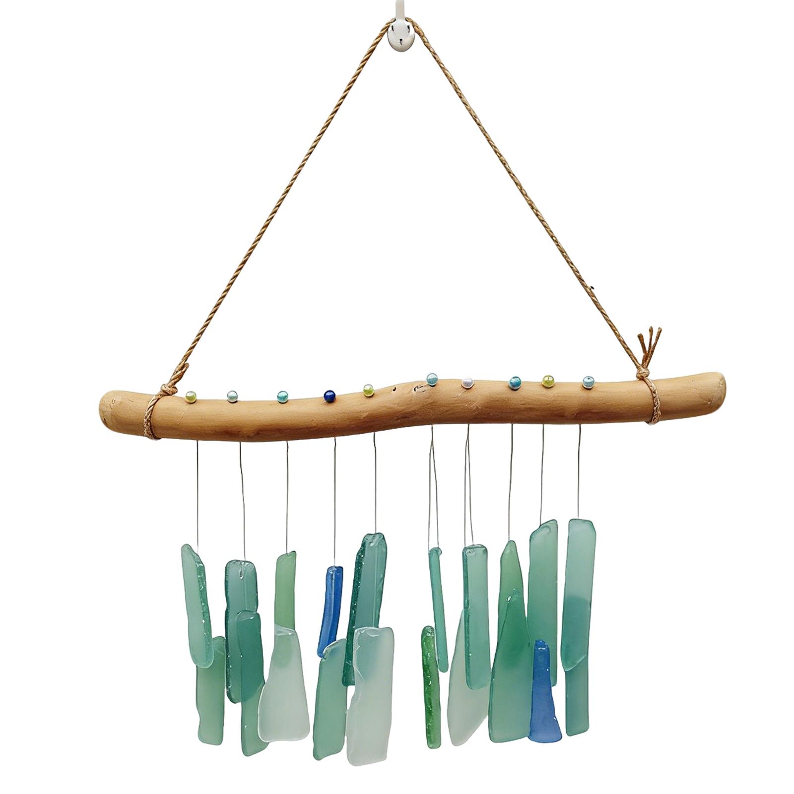 

Handmade Sea Glass Bead Wind Chime One Size синий