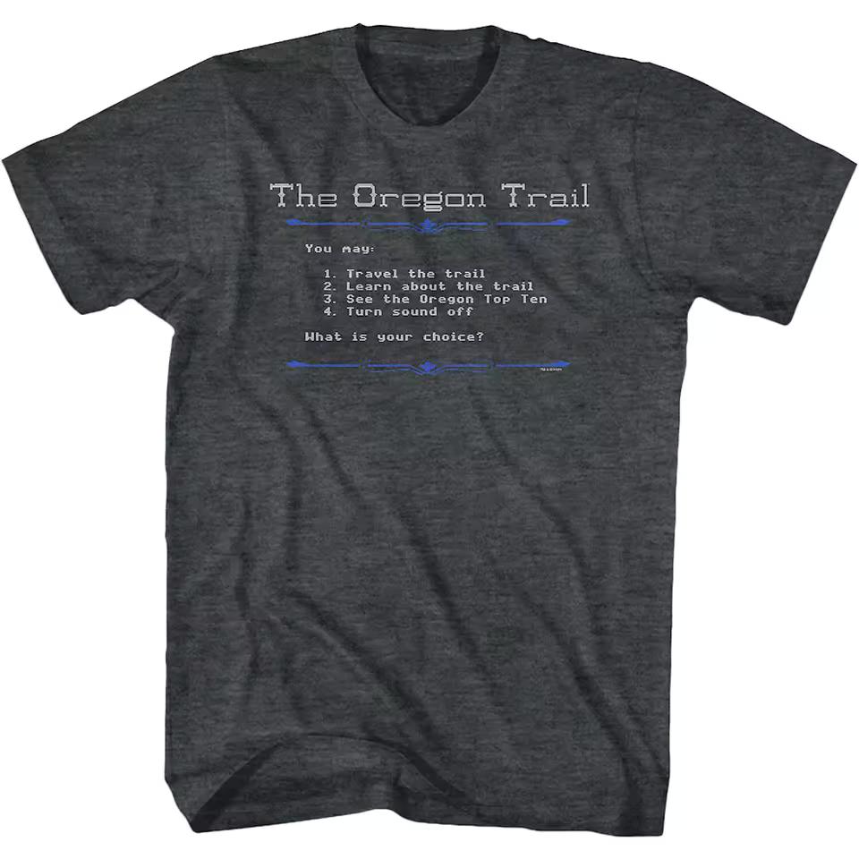 Hot 1971 The Oregon Trail Classic Game Themed Commemorative Japanese-style Retro Men's T-shirt