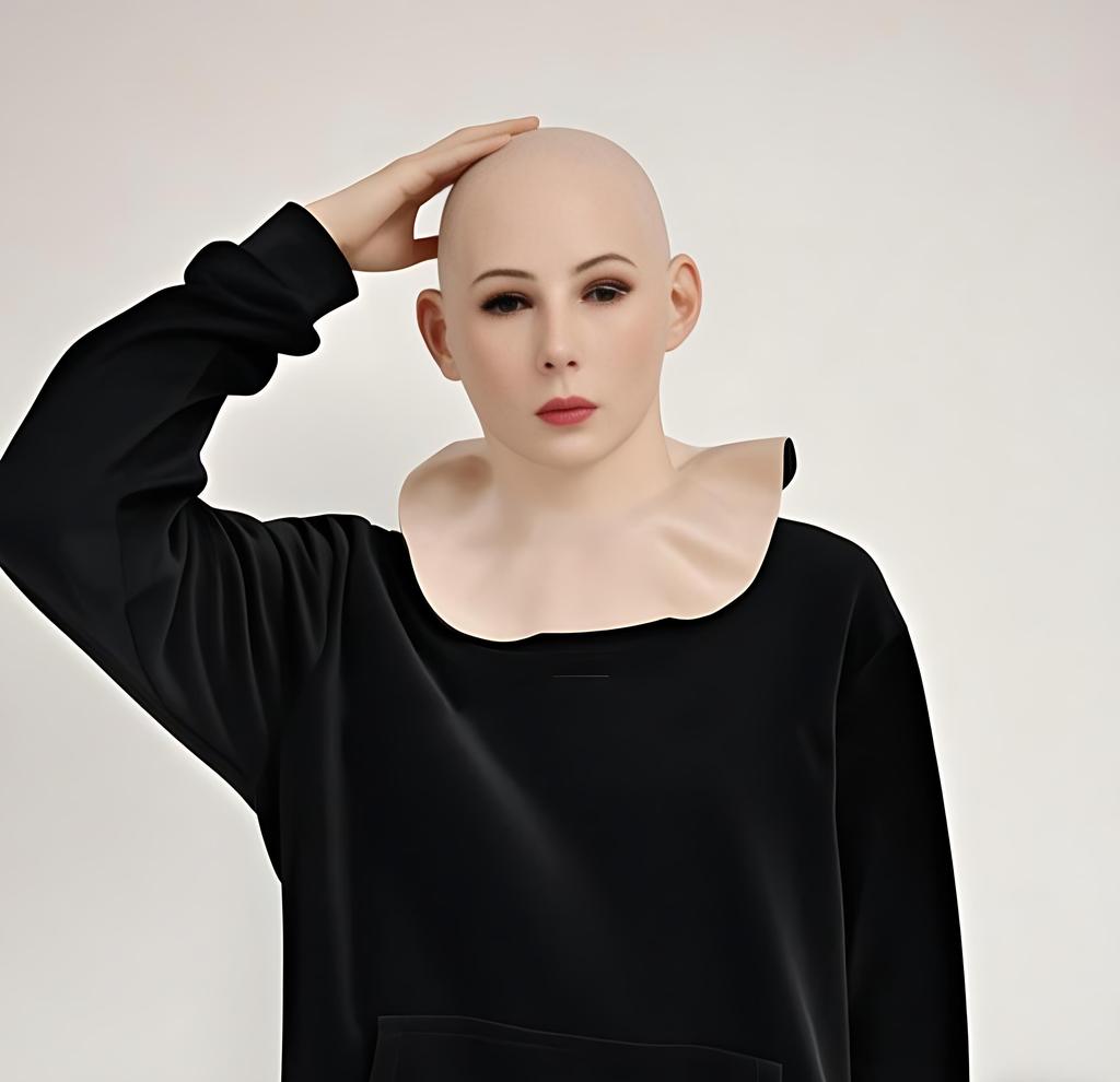 Beautiful women's latex mask, costume mask