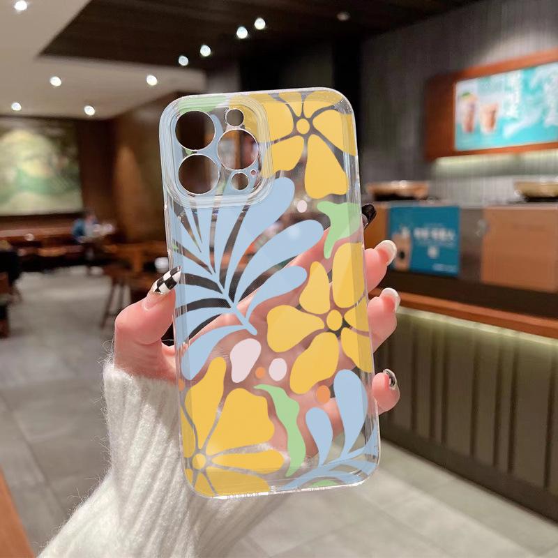 Niche art illustration flower for 15pm iPhone case iPhone17PROAMX painted case Apple 17