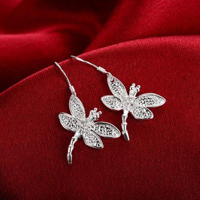 Zircon Dragonfly Earrings Silver-plated Dragonfly Drop Earrings For Women Earing Jewelry Earring Insect Earings Kolczyki CF22