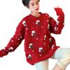 Casual Solid Knit Sweater Ladies V Neck Crew Neck Warm Daily Long Sleeve Blouse