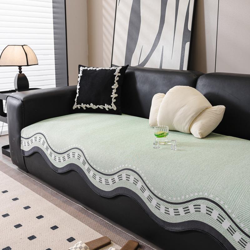 Summer Special-Shaped Ice Silk Sofa Cushion  New Irregular Straight Row Leather Sofa Mat Seat Cushion Non-Slip Cover Cloth Towel