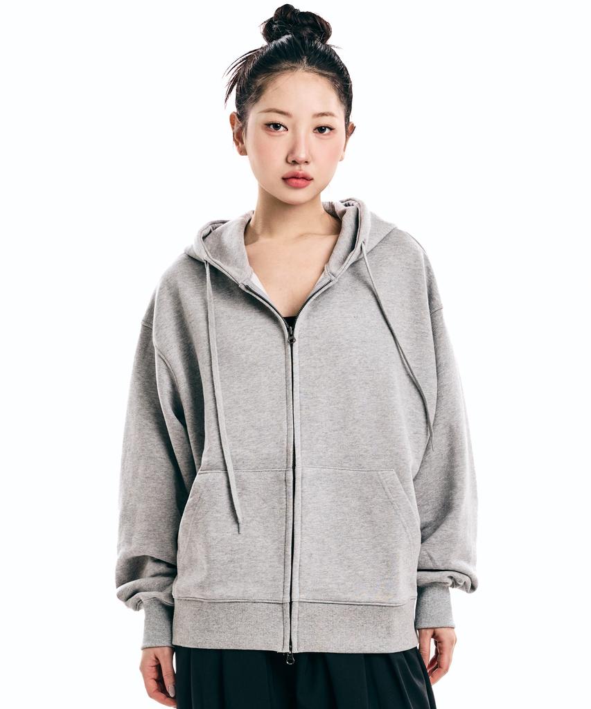 That'S It Standard Oversized 2-Way Zip-Up Hoodie_Gray