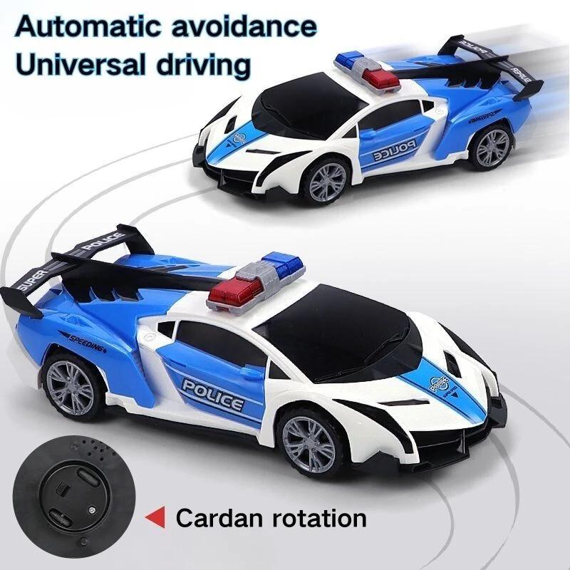 Police Car Toy for Boy Spinning Toy with Music Lights & Siren Patrol Cop Play Vehicle with Openable Doors Christmas Gift for Kid