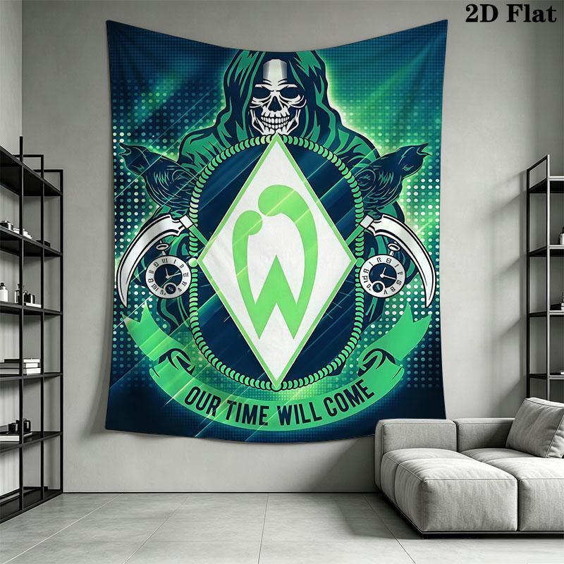 Werder Bremen logo Wall Hanging Printed Fabric Blanket Decorative Tapestries for Bedroom Living Room Home Decor