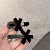 2Pcs Hairpin Velvet Bow Decor Hair Clip with Rhinestones Stable Clamping Force Bangs Hair Pin New Year Hair Accessory