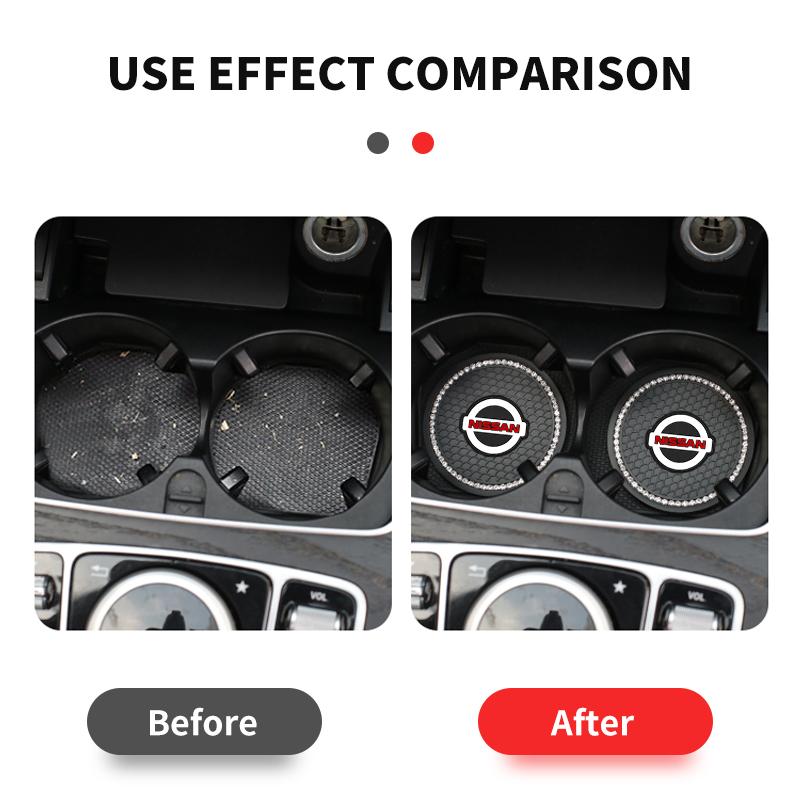 New Car Coaster Water Cup Bottle Holder Diamond Non-Slip Mat Decoration For Nissan Sentra Altima Versa Bluebird Sunny Maxima X-Trail Pathfinder Murano