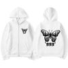American retro butterfly hooded zipper sweatshirt, unisex trend, flowing with plush, thick and loose oversized winter cardigan
