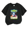 Kids Boys Girls Crew Neck Short Sleeve 100% Cotton T-Shirt, Cute Cartoon Character Print Casual Soft Breathable Tees for Children Daily Outdoor Playwe