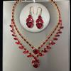 Simple Light Luxury Bridal Zircon Suit Femininity Necklace Earrings Two-Piece Set Fashion Banquet Wedding Accessories