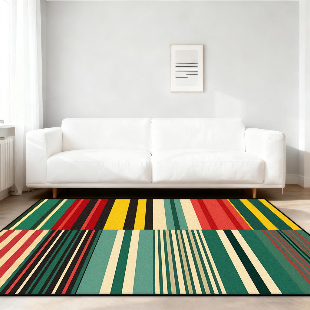 Black White Striped Rugs for Living Room Nordic Decoration Soft Fluffy Sofa Area Floor Mat Non-slip Home Bedroom Carpet Washable