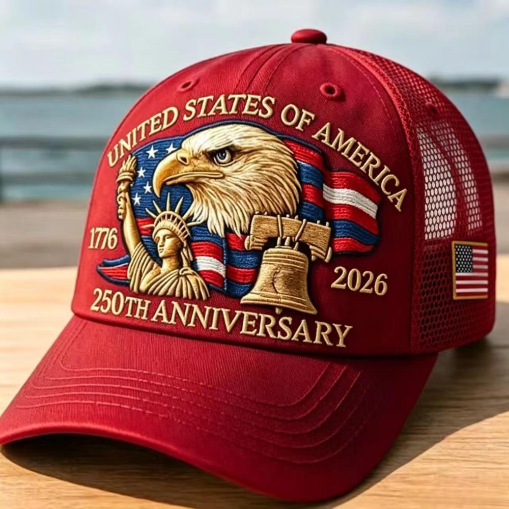 American 250th Anniversary Eagle Print Baseball Cap Unisex Adjustable Mesh Cap Summer Outdoor Sun Shade Breathable Baseball Caps