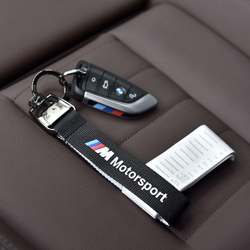 For BMW M Sport X1 X3 X4 X5 Car Keychain Motorsport Racing Style Lanyard Key Holder Durable Nylon Strap Key Chain Auto Accessory vhfn50