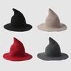 Vintage Halloween Woman Witch Hat Costume Wool Knit Hat For Party Coseplay Masquerade Hat Festival Decoration Accessories