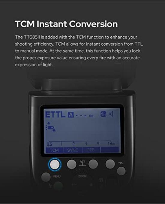 Godox GODOX TTL Kamera HSS 230 Vollständig Kabellos X Schnellverschluss TCM Sofort Kompatibel mit Nikon [Autorisierter Händler] TT685II-N Blitz, 1/8000S High-Speed