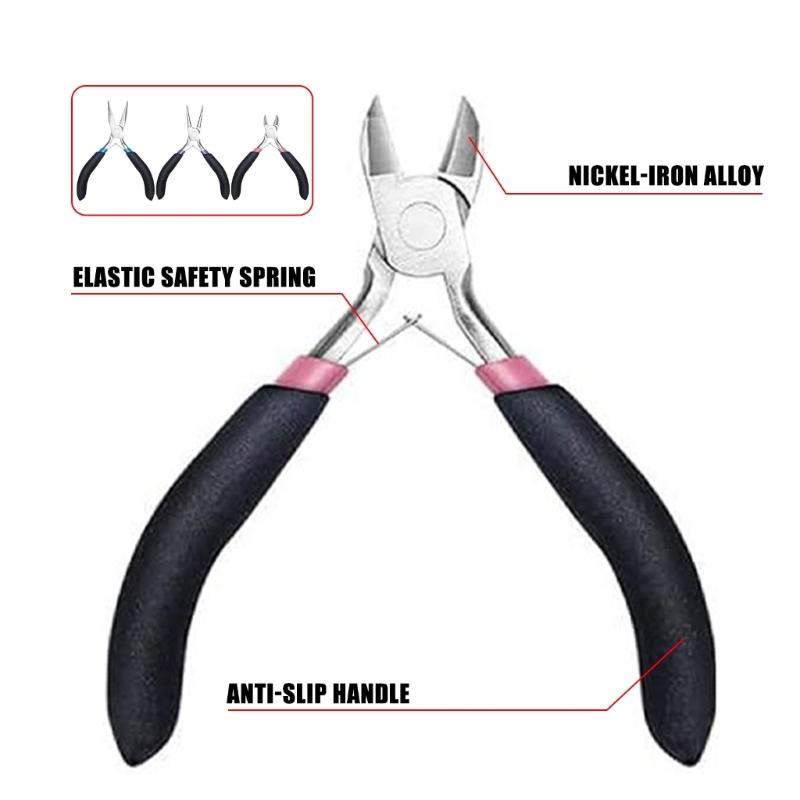 3Pcs Jewelry Pliers Super Jewelry Making Tool Comfortable Grip Handle Craft Pliers for Jewelry Repair Wire Bending